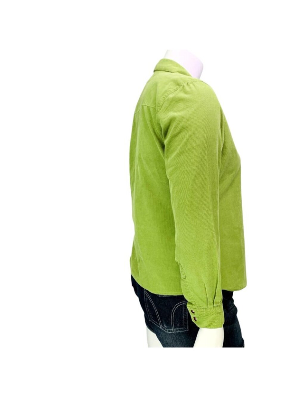 Wrangler Blues Womens Corduroy Pearl Snap Western Shirt Cotton Green Size L - Picture 11 of 14